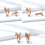 Ezüst fülbevaló, delfinfarok, rosegold