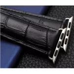 Apple watch óraszíj, bőr, 42-44 mm, fekete