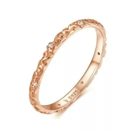 Ezüst gyűrű cirkóniumkristállyal, rosegold, 7
