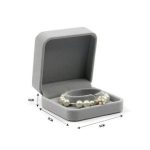 Ékszerdoboz karkötőhöz, bársony, szürke