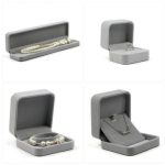 Ékszerdoboz karkötőhöz, bársony, szürke