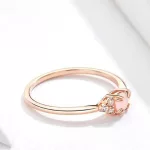 Ezüst gyűrű üveglencsével, cirkóniumkristállyal, rosegold, 6