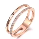 Női gyűrű nemesacélból, kristállyal, rosegold, 8