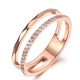 Női gyűrű nemesacélból, kristállyal, rosegold, 9