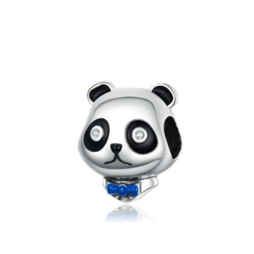 Ezüst charm, panda 