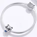 Ezüst charm, panda 