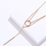 Ezüst dupla nyaklánc karikával, rosegold