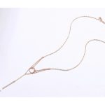 Ezüst dupla nyaklánc karikával, rosegold