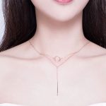 Ezüst dupla nyaklánc karikával, rosegold