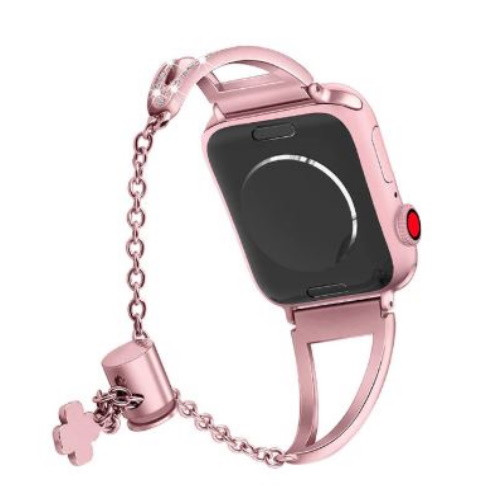 Apple watch óraszíj nemesacélból, 38-40 mm, rózsaszín