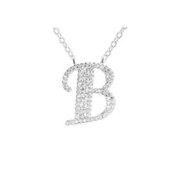 Ezüst nyaklánc betű medállal, B