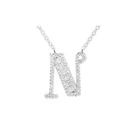 Ezüst nyaklánc betű medállal, N