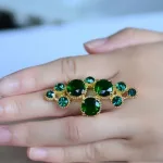 Ovális gyűrű, kerek kövekkel, Swarovski köves