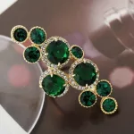 Ovális gyűrű, kerek kövekkel, Swarovski köves