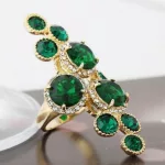Ovális gyűrű, kerek kövekkel, Swarovski köves
