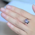 Bagoly mintás gyűrű, Lila, Swarovski köves