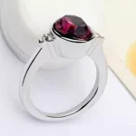 Kerek köves gyűrű, Ametiszt, Swarovski köves, 8