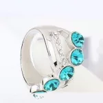 Elegáns köves gyűrű, Kék Zircon, 6,5