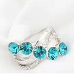 Elegáns köves gyűrű, Kék Zircon, 6,5