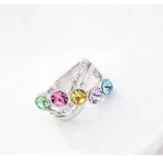 Elegáns köves gyűrű, Multicolor, 7,25
