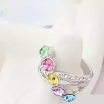 Elegáns köves gyűrű, Multicolor, 8
