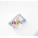 Elegáns köves gyűrű, Multicolor, 8
