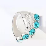 Elegáns köves gyűrű, Kék Zircon, 8