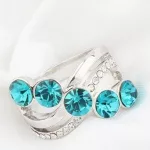 Elegáns köves gyűrű, Kék Zircon, 8