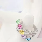 Elegáns köves gyűrű, Multicolor, 6,5