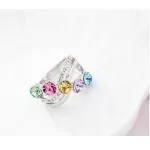 Elegáns köves gyűrű, Multicolor, 6,5