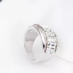 Kocka köves karika gyűrű, Kristály, Swarovski köves, 6,5