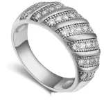 Divatos karika gyűrű, Rhodium, 6,5