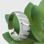 Divatos karika gyűrű, Rhodium, 6,5