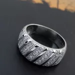 Divatos karika gyűrű, Rhodium, 6,5