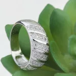 Divatos karika gyűrű, Rhodium, 7,5
