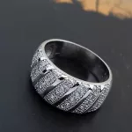 Divatos karika gyűrű, Rhodium, 7,5