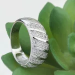 Divatos karika gyűrű, Rhodium, 8,5