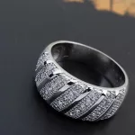Divatos karika gyűrű, Rhodium, 8,5
