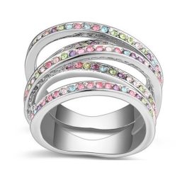5 sávos gyűrű, Multicolor, 6,5