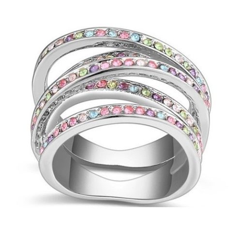 5 sávos gyűrű, Multicolor, 6,5