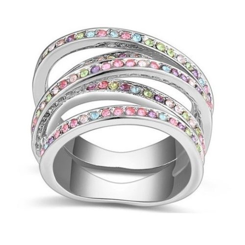 5 sávos gyűrű, Multicolor, 8,5