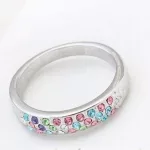 Ezüst színű karika gyűrű, Multicolor, 6,5