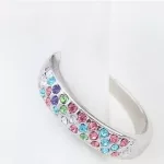 Ezüst színű karika gyűrű, Multicolor, 8,5