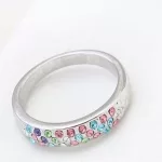 Ezüst színű karika gyűrű, Multicolor, 8,5