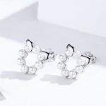 Ezüst fülbevaló, cicás