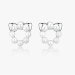 Ezüst fülbevaló, cicás