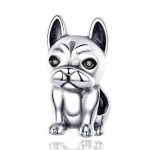 Ezüst charm, bulldog 