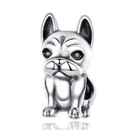 Ezüst charm, bulldog 