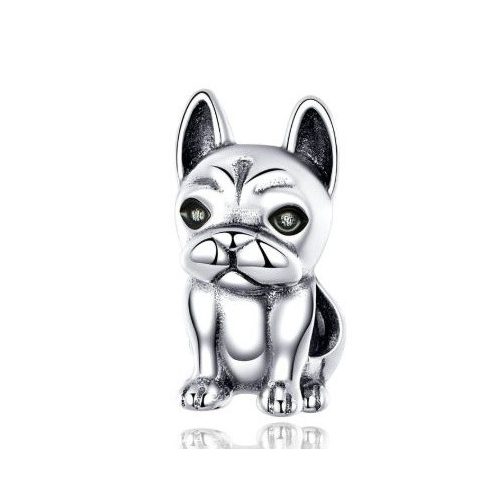 Ezüst charm, bulldog 