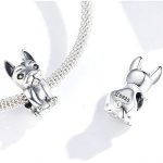 Ezüst charm, bulldog 
